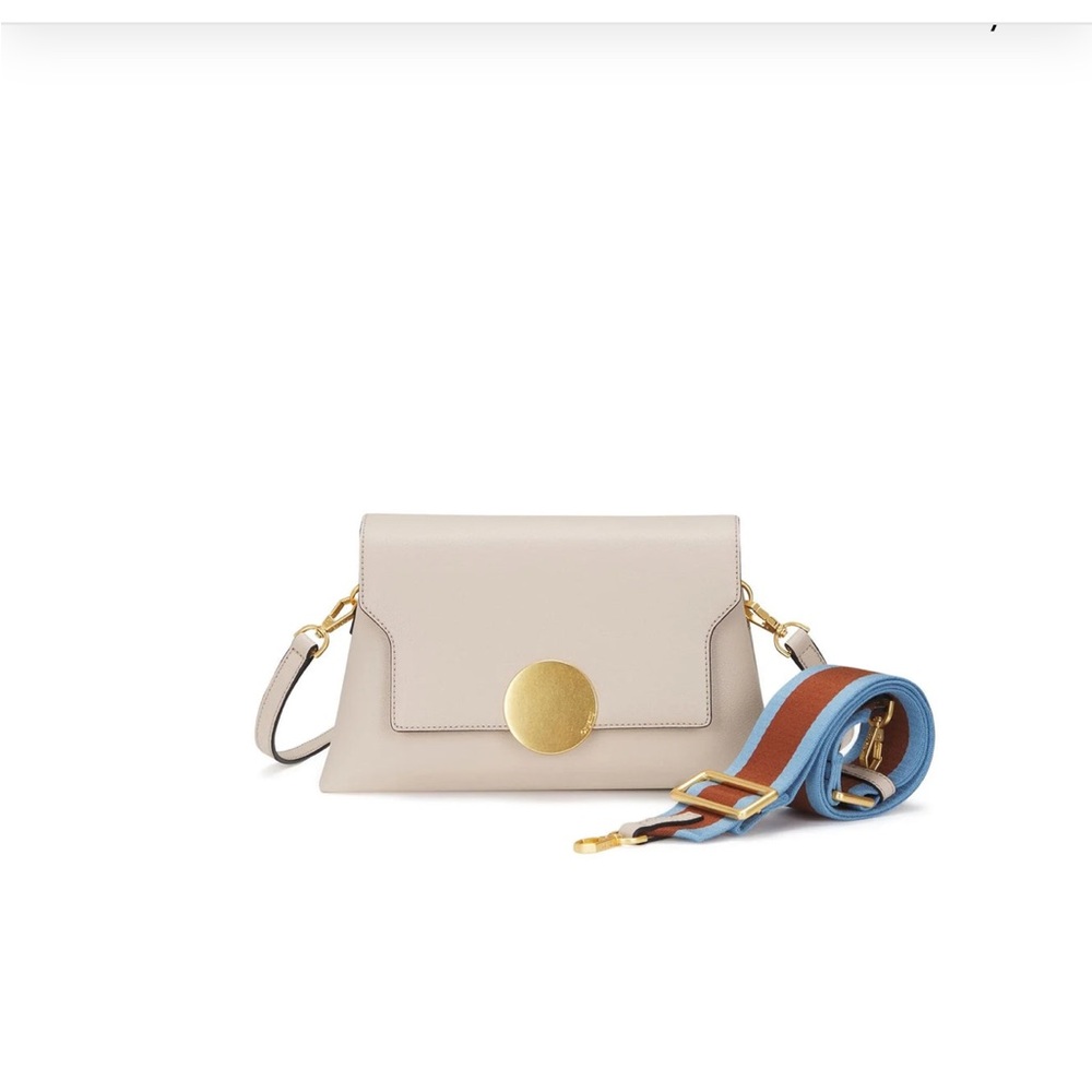 NWT. orYANY Cream Crossbody Bag with Gold and Blue Strap FREE SHIPPING
